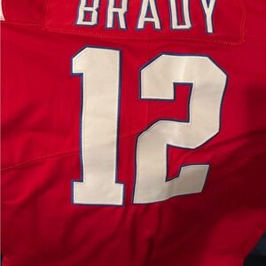Nike Brady #12 Red White Football Jersey